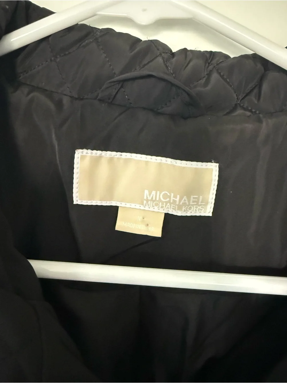 Michael Kors Black Quilted Zip-Front Puffer Jacket